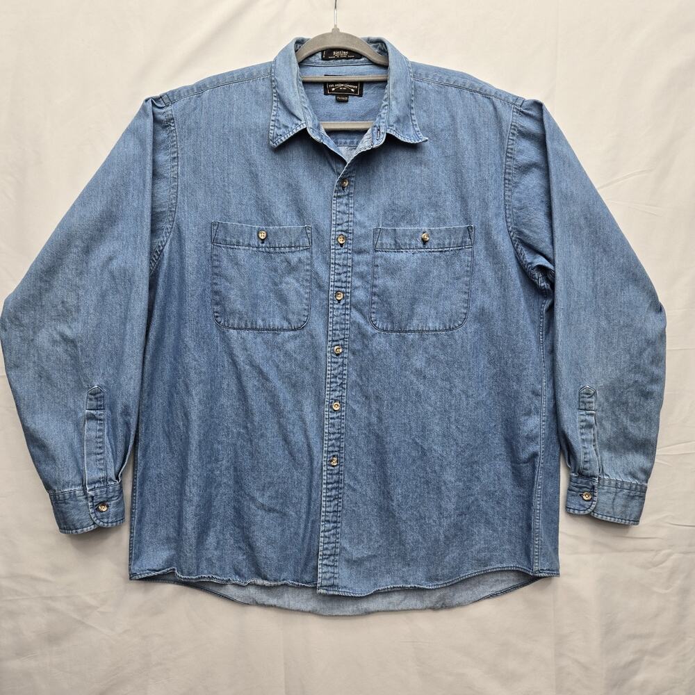 Vtg Denim Button up Shirt The Arrow Company Men's XL 17-34/35 Workwear Grunge
